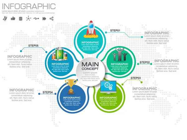 Teile Infografik Design Vektor Und Marketing Symbole Können Für Workflow — Stockvektor