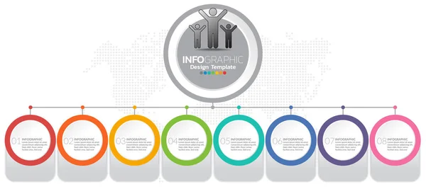 Infografikai Sablon Lépésekkel Folyamattal Tervezéshez — Stock Vector