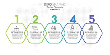 Simge ve 5 seçenek veya adımlı Vektör Infographic etiket tasarım şablonu.