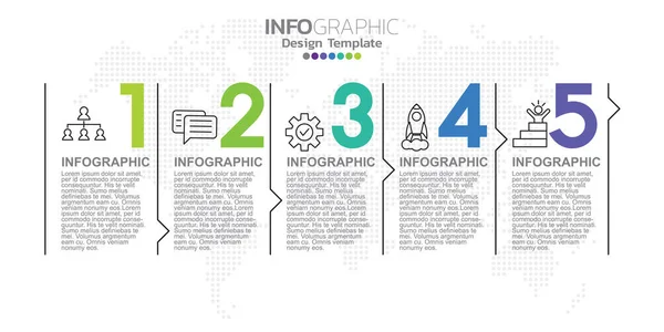 Διανυσματική Infographic Πρότυπο Σχεδιασμού Ετικέτας Εικονίδια Και Επιλογές Βήματα — Διανυσματικό Αρχείο