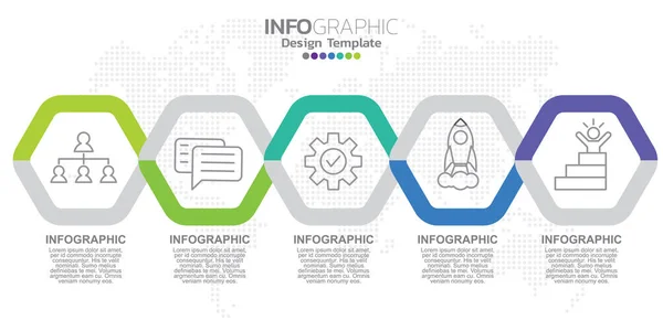 Διανυσματική Infographic Πρότυπο Σχεδιασμού Ετικέτας Εικονίδια Και Επιλογές Βήματα — Διανυσματικό Αρχείο