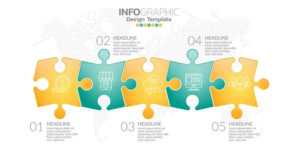 Infographic Design Template Εικονίδια Και Επιλογές Βήματα — Διανυσματικό Αρχείο