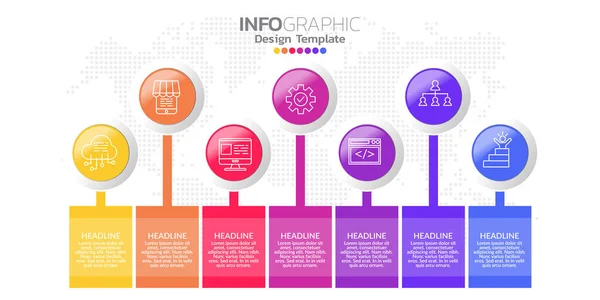 Diseño Plantilla Infográfica Con Opciones Color — Vector de stock