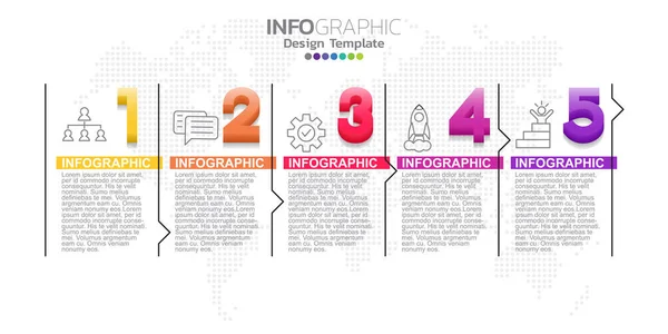 Éléments Infographie Pour Contenu Diagramme Diagramme Flux Étapes Pièces Chronologie — Image vectorielle