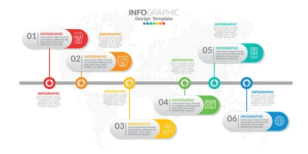 Elementi Infografici Contenuto Diagramma Diagramma Flusso Passaggi Parti Timeline Flusso — Vettoriale Stock