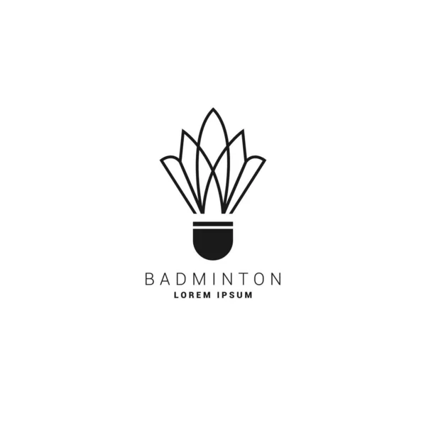 Bádminton Icono Logotipo Vector Ilustración Template Shuttlecock Icono Logo Diseño — Vector de stock