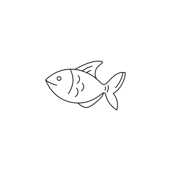 Icono Pescado Ilustración Vectorial Estilo Plano Moda Icono Pescado Con — Archivo Imágenes Vectoriales