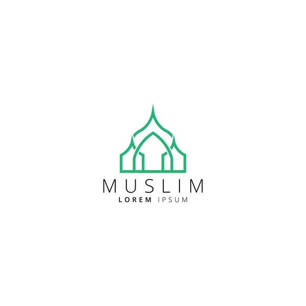 Moské Islamisk Muslimsk Ikon Logotyp Design Vektor Mall — Stock vektor