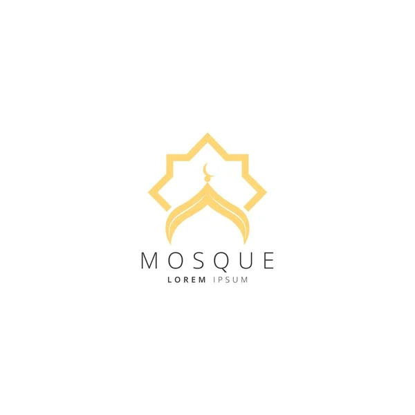 Moské Islamisk Muslimsk Ikon Logo Design Vektor Mall — Stock vektor