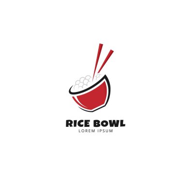 Rice Bowl simge logo konsept vektör tasarım şablonu