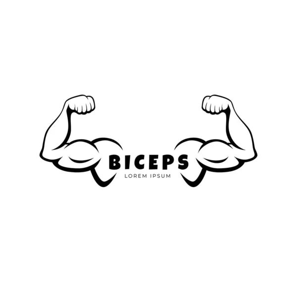 Biceps Muscle Icon Logo Vector Design Template Strong Arm Muscle — Stock Vector