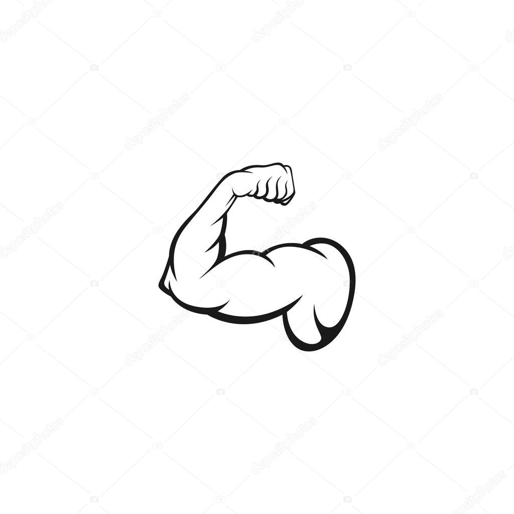 Biceps muscle icon logo vector design template. Strong arm, muscle arm logo vector illustration