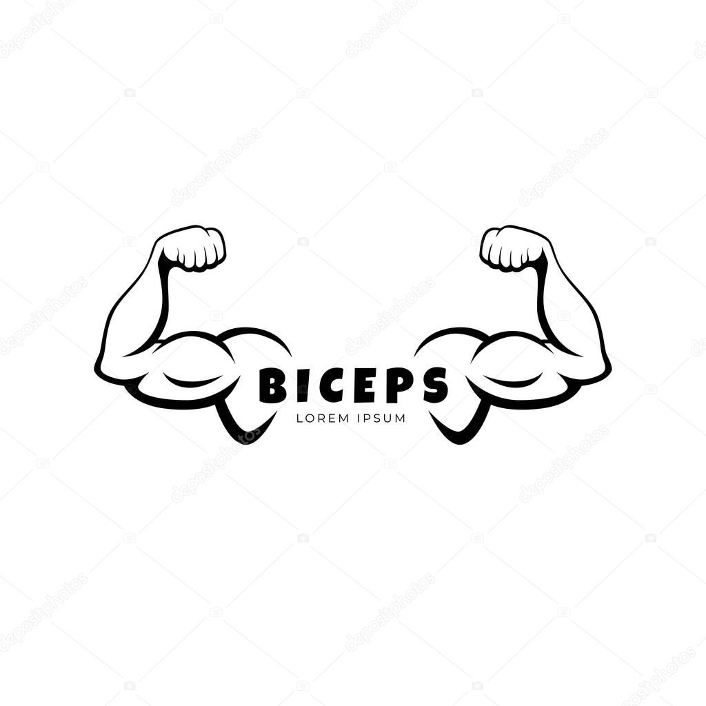 Biceps muscle icon logo vector design template. Strong arm, muscle arm logo vector illustration