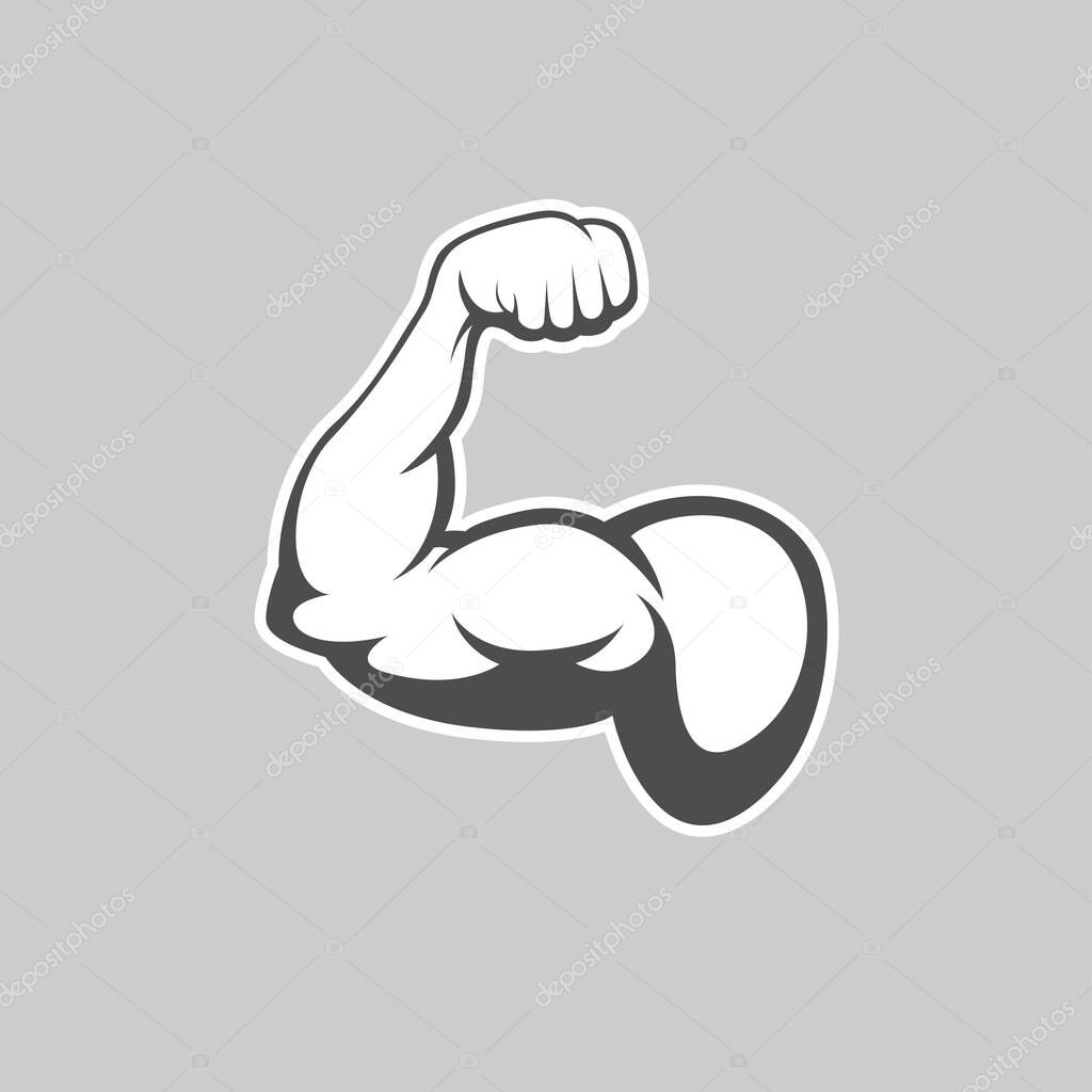 Biceps muscle icon logo vector design template. Strong arm, muscle arm logo vector illustration