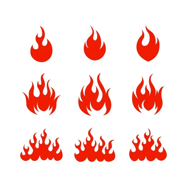 Мультфільм Пожежної Колекції Вектор Червоний Вогонь Вогонь Елемент Багаття Вогонь — стоковий вектор