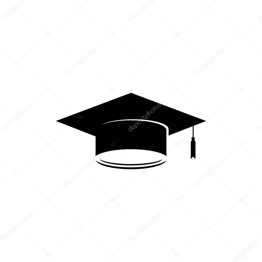 Graduation cap icon logo concept vector design