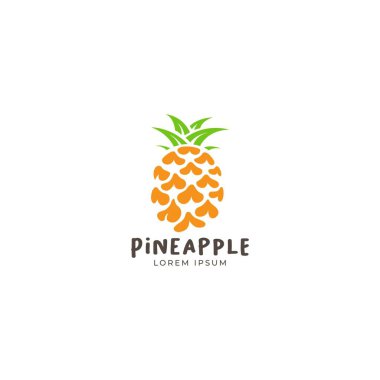 Ananas meyvesi simgesi logo vektör tasarım şablonu
