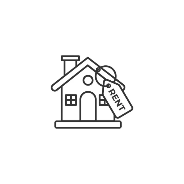 Hus För Uthyrning Ikon Logotyp Vektor Illustration Koncept Fastigheter För — Stock vektor