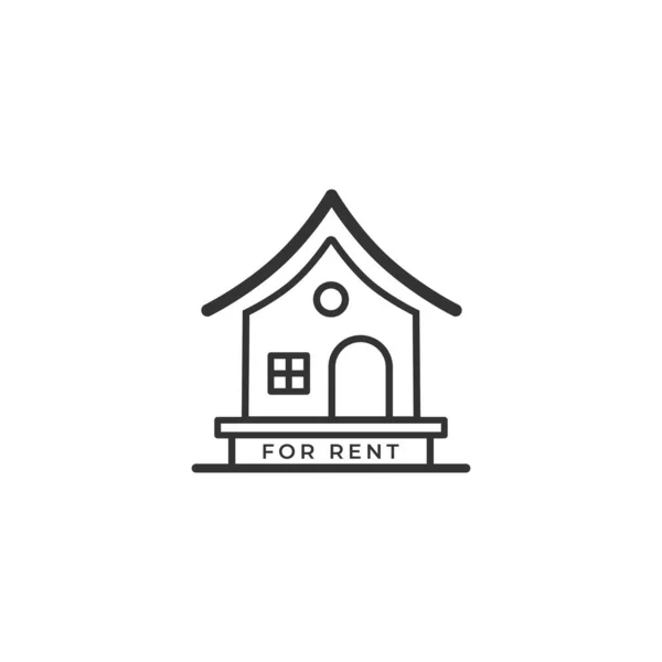 Huis Huur Pictogram Logo Vector Illustratie Concept Onroerend Goed Huur — Stockvector