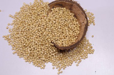 Organic jawar seeds isolated on white background