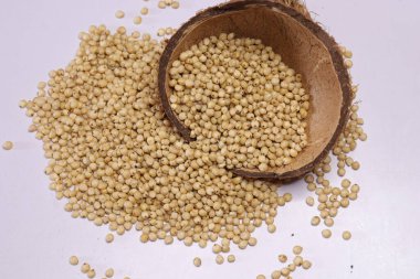 Organic jawar seeds isolated on white background