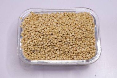 Organic jawar seeds isolated on white background