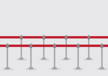 Geri çekilebilir kemer sıra desteklere vektör çizim 