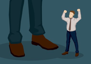 Çalışan yüksek yönetim vektör çizgi film Illustratio ile kızgın