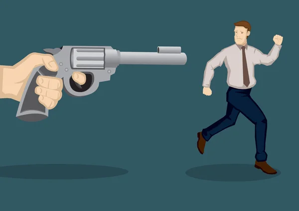 Cartoon Businessman At Gunpoint Stock Illustration