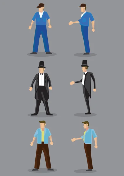 Juegos de personajes de moda para hombres — Vector de stock