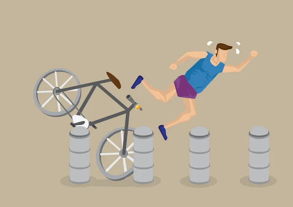 Illustration vectorielle de bande dessinée d'accident de vélo — Image vectorielle