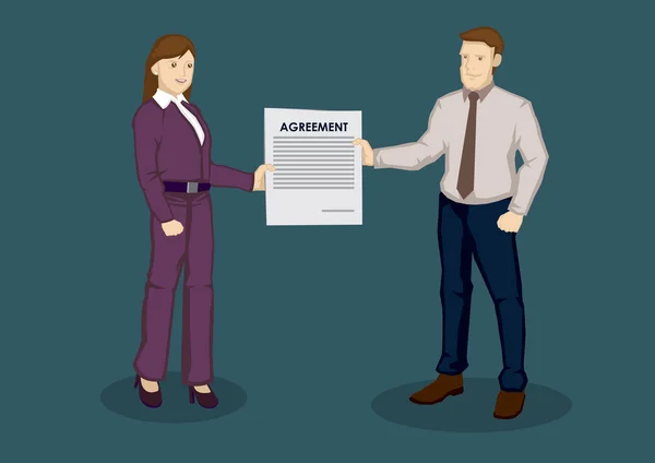 Business Agreement Cartoon Vector Illustration — Stock Vector