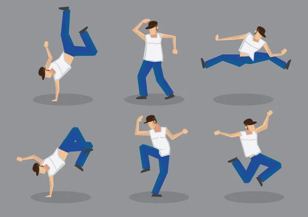 Hip Hop ballerino Vector Icon Set — Vettoriale Stock