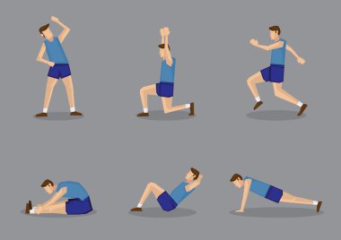 Germe yapan sportif erkek ve Isınma egzersizleri