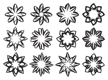 Yaratıcı siyah ve beyaz çiçek tasarım öğesi