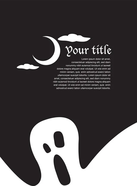Fantôme de bande dessinée la nuit. Halloween Contexte — Image vectorielle