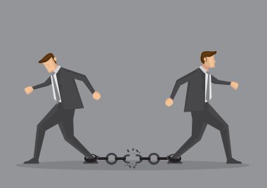 Businessmen Breaking Chain Link Vector Illustration clipart