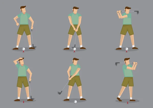 Golf Deportes Vector Icono Set — Vector de stock