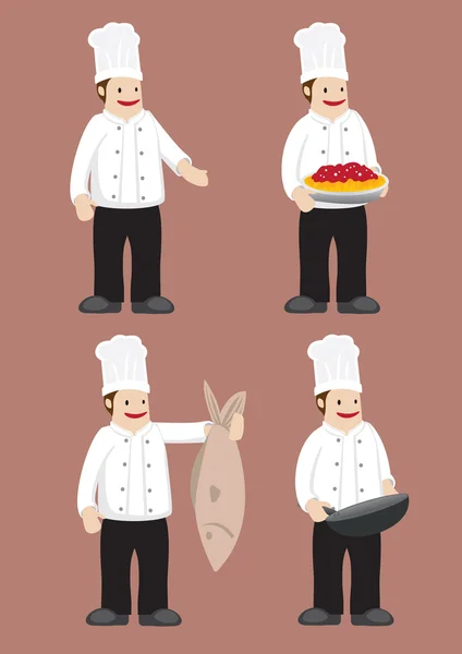快乐的厨师矢量卡通人物 — 图库矢量图片