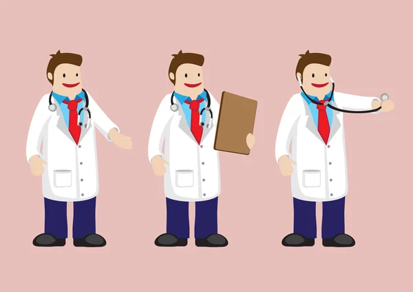 Médico Doctor Vector Personaje de dibujos animados — Archivo Imágenes Vectoriales