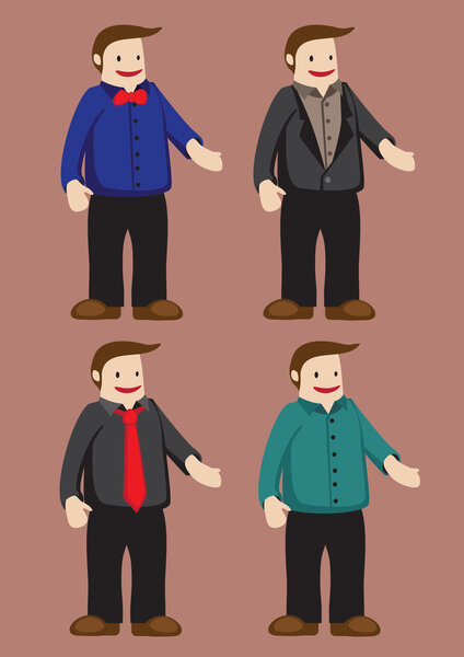 Funny Cartoon Man for Men Fashion Vector Illustration