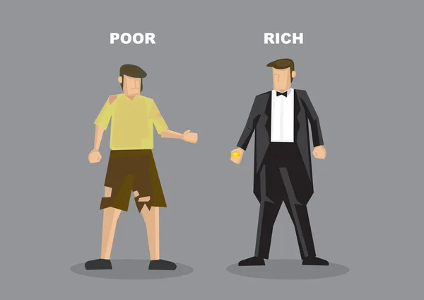 Rich Man Poor Man Vector Illustration - Stok Vektor