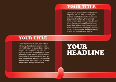 Kırmızı kurdele çerçeve vektör düzeni