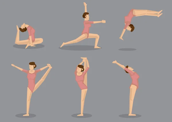Gimnasta flexible haciendo gimnasia — Archivo Imágenes Vectoriales