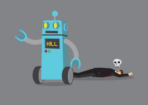Robot Zabil Obchodníka Obchodní Koncepce Problému Umělé Inteligence Automatizace Nebo — Stockový vektor
