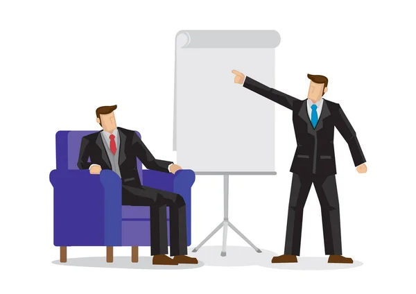 Ilustração Discussão Corporativa Equipe Negócios Conceito Negócio Dois Homens Negócios —  Vetores de Stock