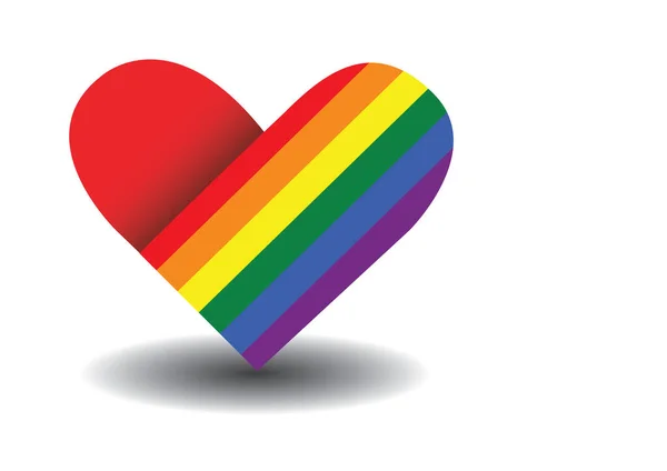 虹とLgbtの心 Lgbtコミュニティのシンボル Lgbt 平等と多様性の概念 — ストックベクタ
