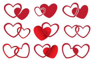 Kırmızı kalpler vektör tasarım love Tema