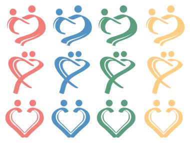 insan aşk ilişkisi kavramsal sembol Tasarım Icon set