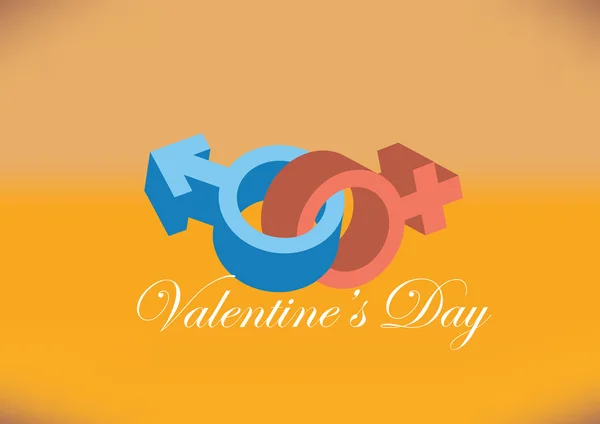 Männliche und weibliche Geschlechtssymbole für den Valentinstag — Stockvektor